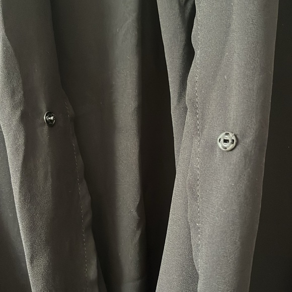 Drape Front Button Closure Blouse - Picture 3 of 4